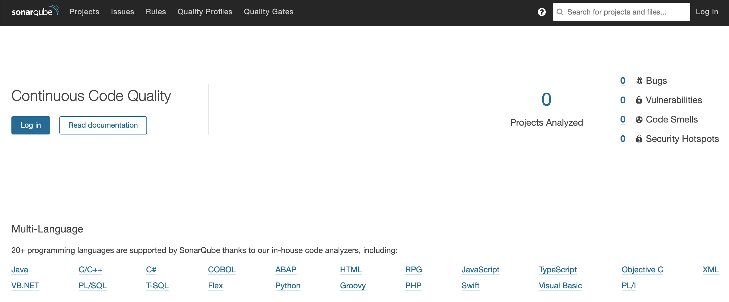 Welcome - SonarQube